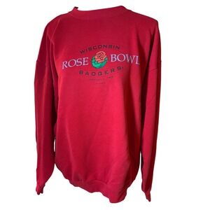 Vintage Wisconsin Rose Bowl Badgers January 1 1999 Red Sweatshirt Large NCAA